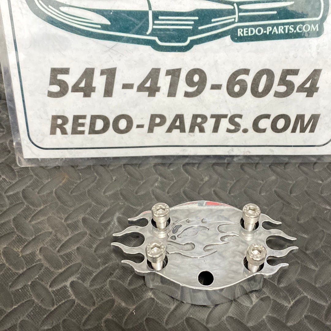 Aftermarket Billet Water Pump Cover with Bolts and Matching Rear Brake Reservoir Cap and Matching Handlebar Clamp*USED*