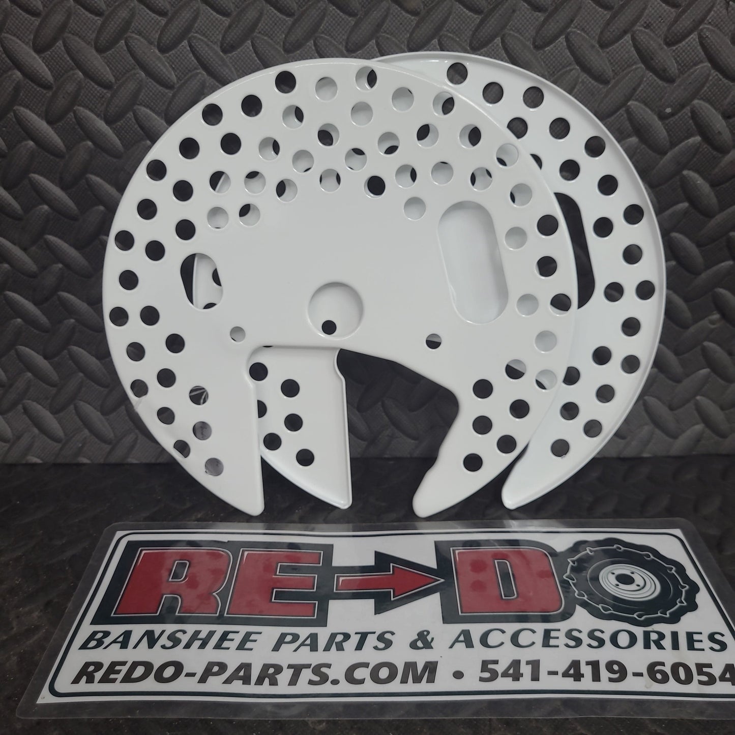 Gloss White Powder Coated Front Brake Shield Set of 2 *LIKE NEW*
