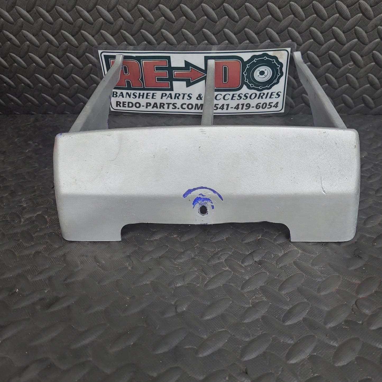 OEM Radiator Cover Blue Painted Silver *USED*