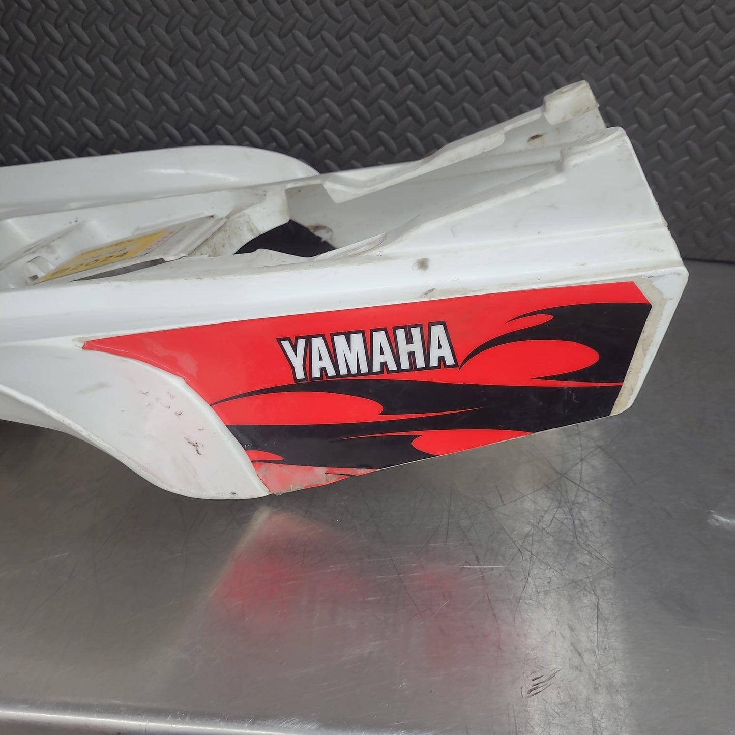 Rear Fender Race Cut White w/ Decals *USED*