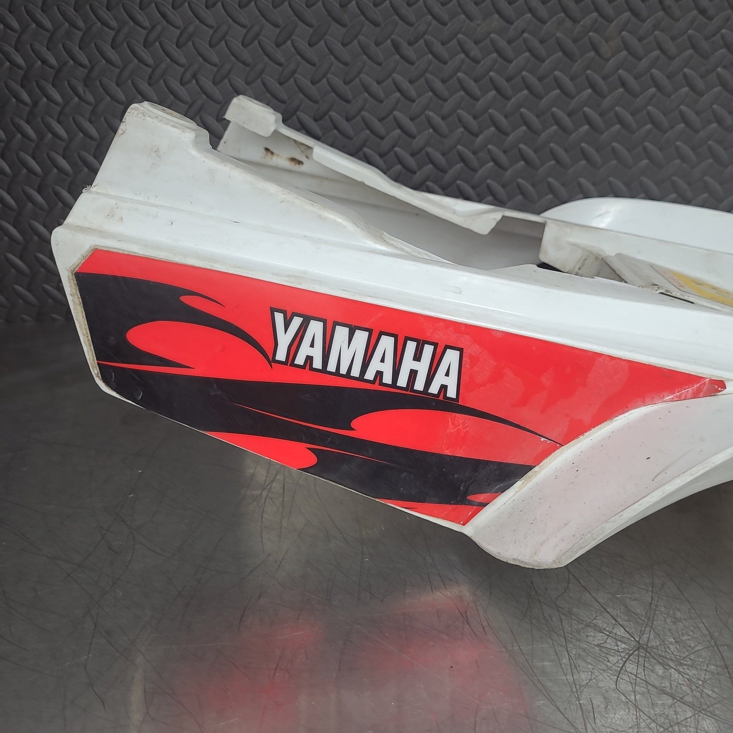 Rear Fender Race Cut White w/ Decals *USED*