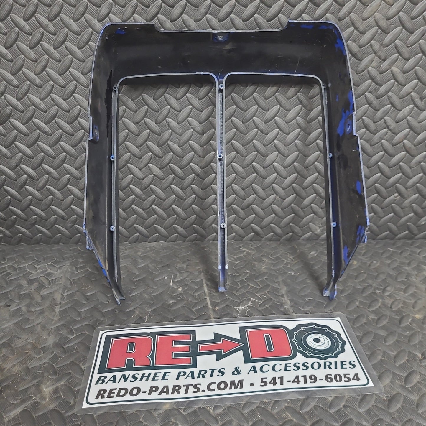 OEM Radiator Cover Blue Painted Black *USED*