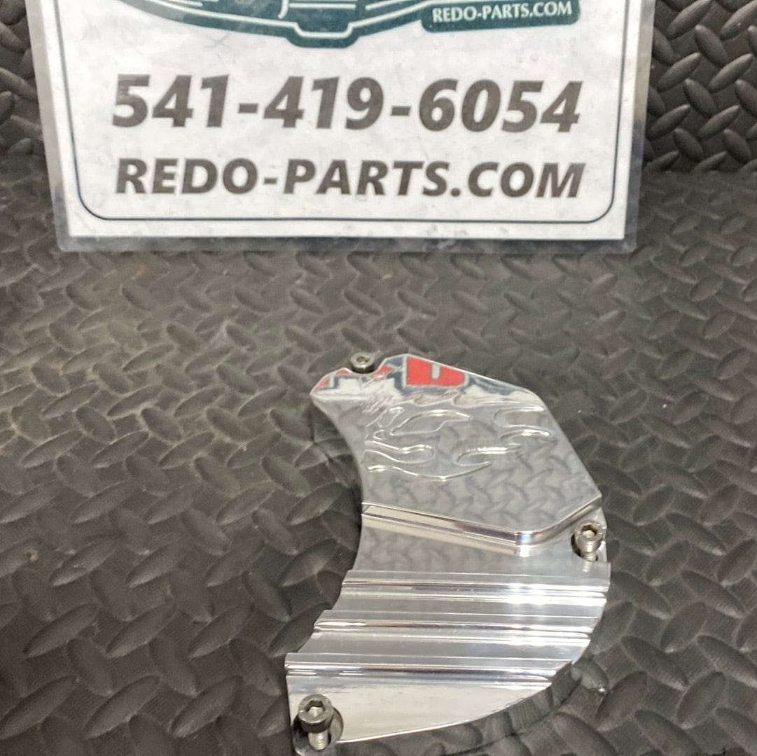 Aftermarket Billet Water Pump Cover with Bolts and Matching Rear Brake Reservoir Cap and Matching Handlebar Clamp*USED*