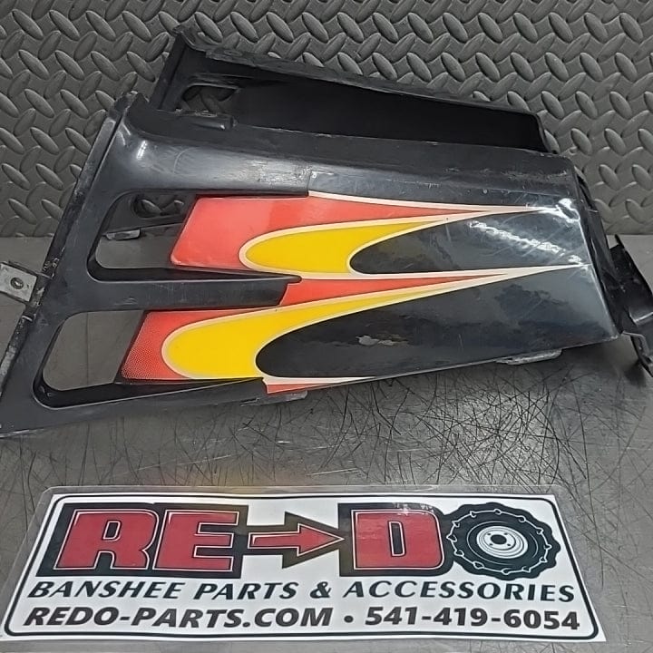OEM Black Tank Cover w/ Flame Sticker *USED*