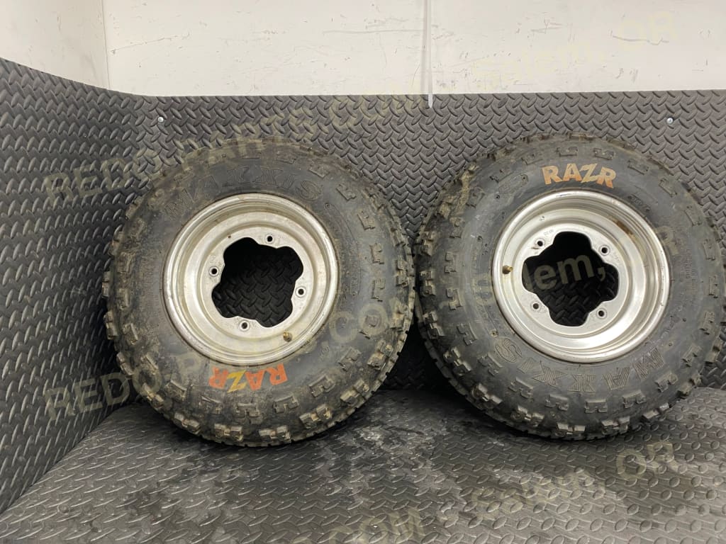 21x7-10 Maxxis Razr Front Tire on OEM Wheel *USED* Parts - Used