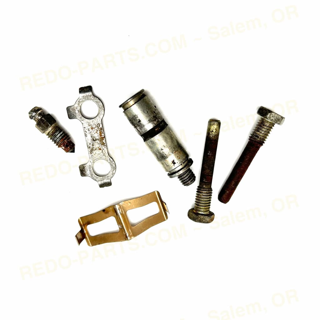 Factory OEM Rear Brake Caliper Guide Pin Brake Pad Pins Bleeder Rattle Shim Fold Over Lock Stock Photo *USED* Parts