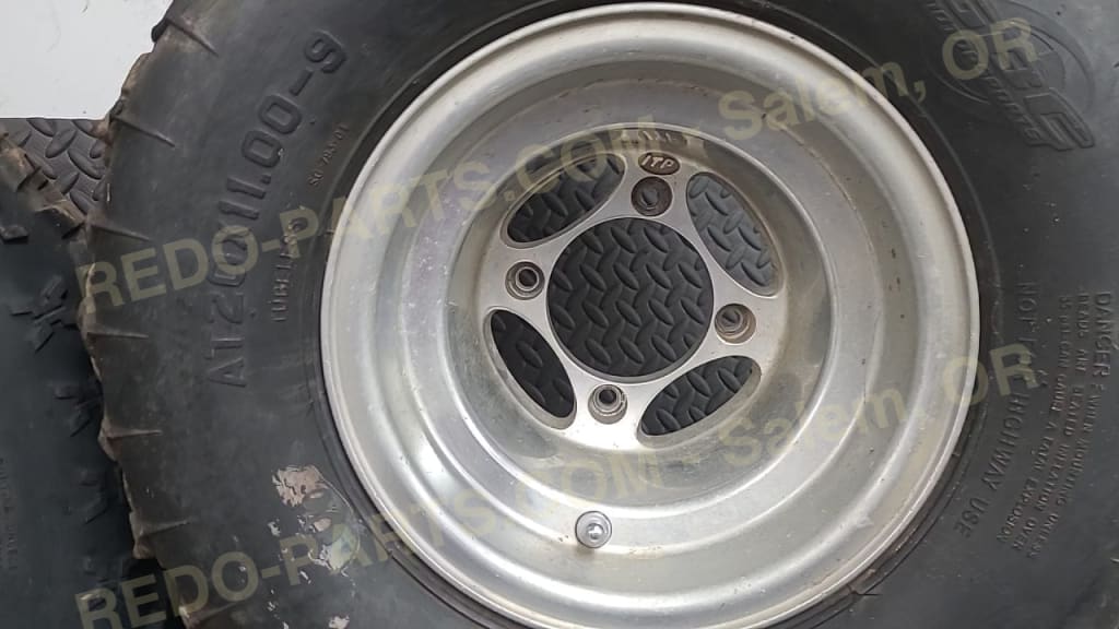 Front and Rear ITP Wheels With Dirt Tires *USED* Parts - Used