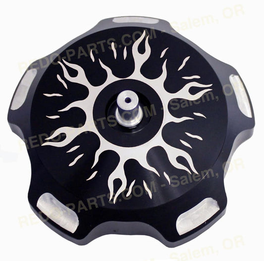 Modquad Gas Cap Billet Aluminum Assorted Styles *NEW* Black Flames Parts - New