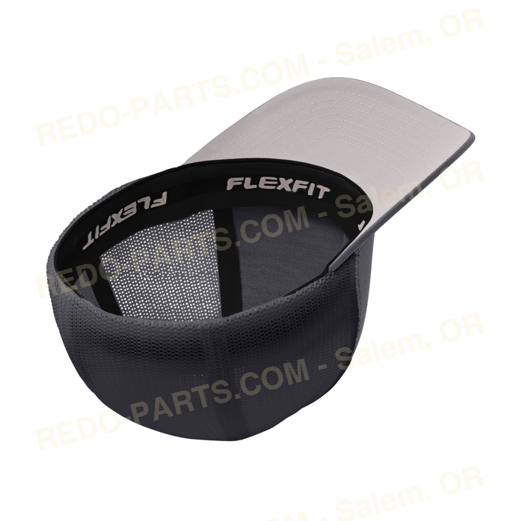 Re-Do Logo Trucker Flexfit Hat Red White Logo Graphite Gray Hat *NEW* Swag