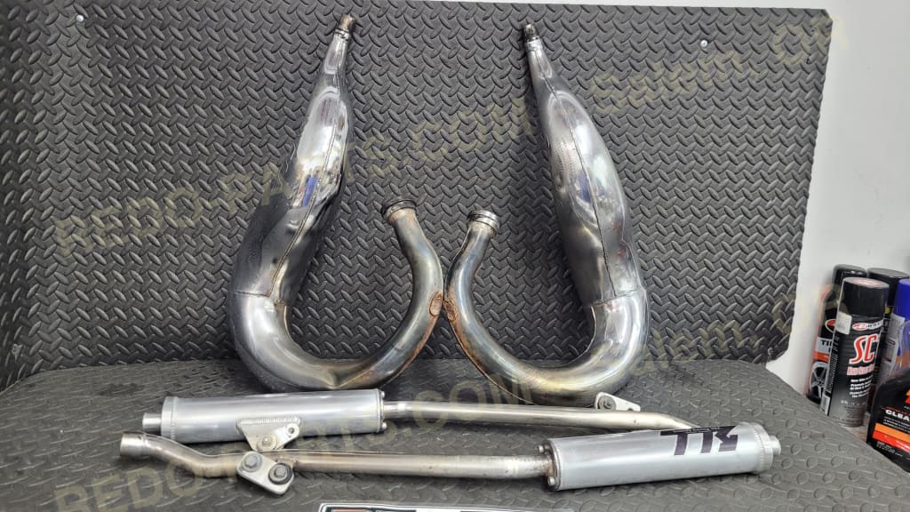 Toomey T6 Exhaust Head Pipes Stingers Silencers and Hardware See Pics *USED* Parts - Used