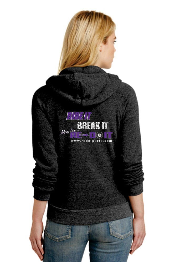 RE-DO Womens Adrian Fleece Back Purple