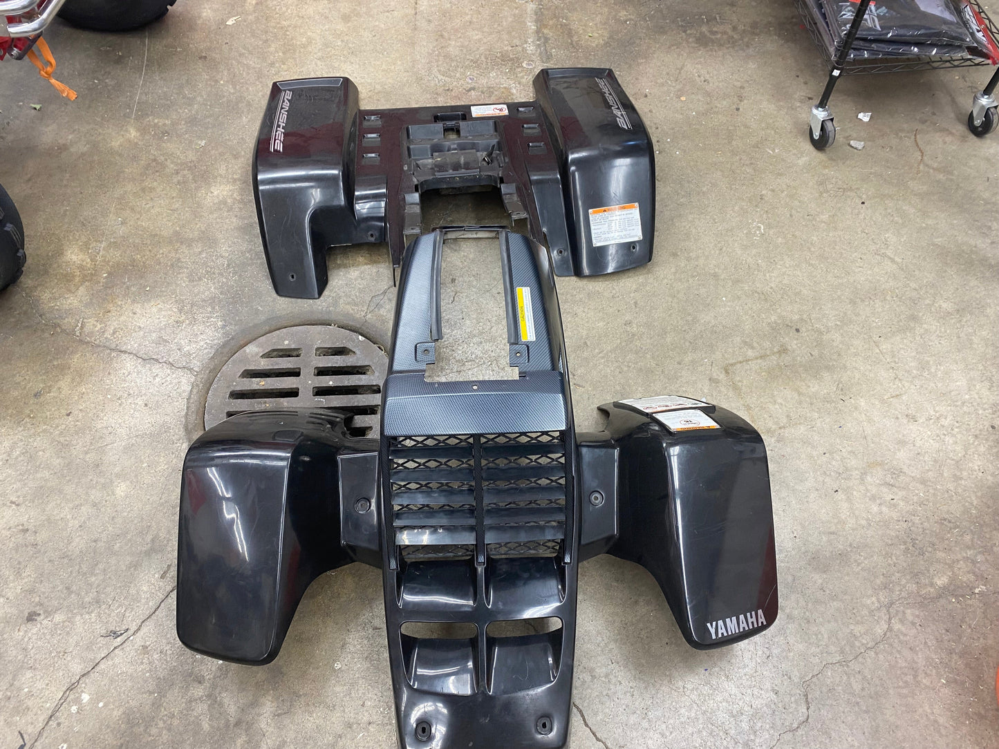 Factory OEM 2004 Limited Edition Black Plastics with the Carbon Fiber Radiator and Tank Cover. 4pcs. *USED*.
