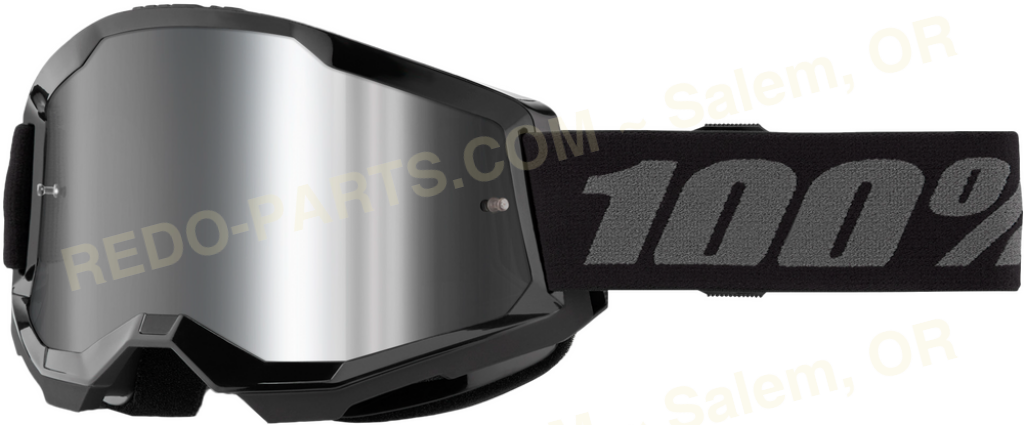 100 Percent Strata 2 Goggles Black Gray Mirror Silver Lens *NEW* Riding Gear