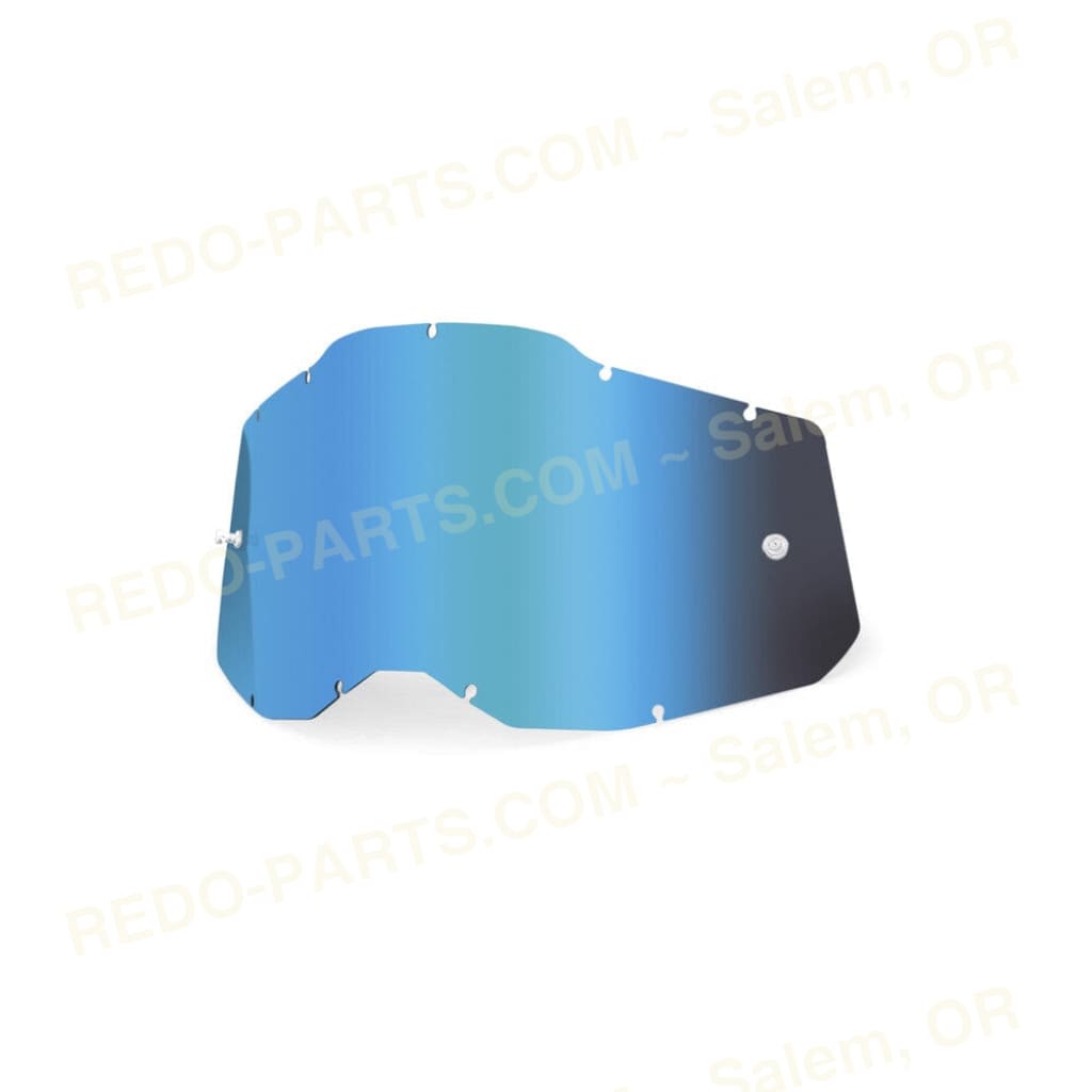 100% Replacement Mirror Lens With Posts Racecraft 2 / Accuri 2 / Strata 2 *NEW* Mirror Blue Riding Gear