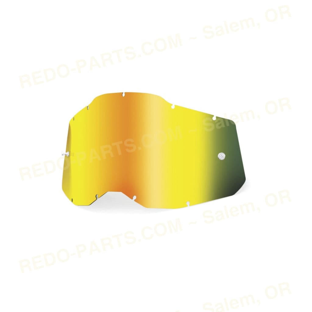 100% Replacement Mirror Lens With Posts Racecraft 2 / Accuri 2 / Strata 2 *NEW* Mirror Gold Riding Gear