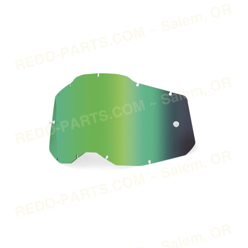 100% Replacement Mirror Lens With Posts Racecraft 2 / Accuri 2 / Strata 2 *NEW* Mirror Green Riding Gear