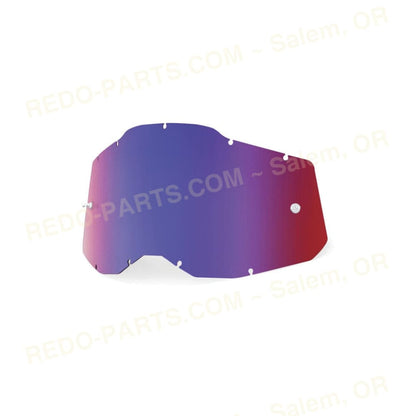100% Replacement Mirror Lens With Posts Racecraft 2 / Accuri 2 / Strata 2 *NEW* Mirror Red/Blue Riding Gear