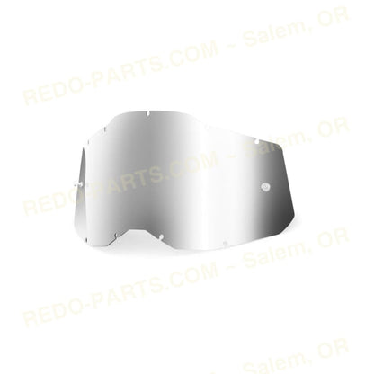 100% Replacement Mirror Lens With Posts Racecraft 2 / Accuri 2 / Strata 2 *NEW* Mirror Silver Riding Gear