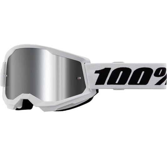 100 Percent, Strata 2 Goggles, White, Black, Mirror Silver Lens *NEW*