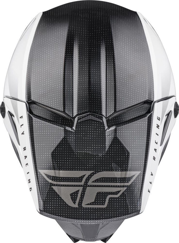 FLY Racing Youth Kinetic Straight Edge Helmet Black / White YL *NEW*