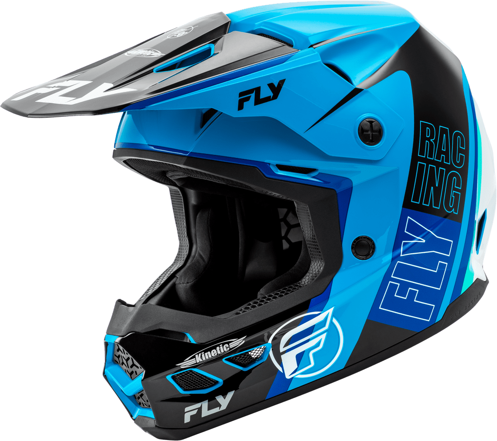 FLY Racing Kinetic Rally Helmet, Blue/Black/White *NEW*