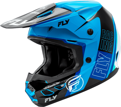 FLY Racing Kinetic Rally Helmet, Blue/Black/White *NEW*