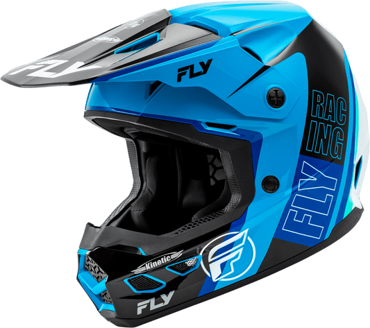 FLY Racing Kinetic Rally Helmet, Blue/Black/White *NEW*