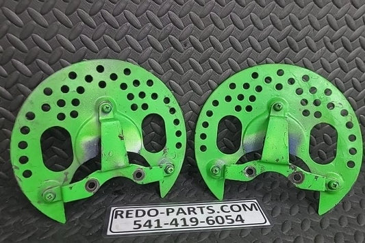 Factory OEM J-Arm Brake Shield w/ Bracket Painted Green *USED*