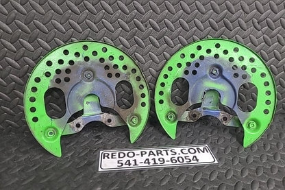 Factory OEM J-Arm Brake Shield w/ Bracket Painted Green *USED*