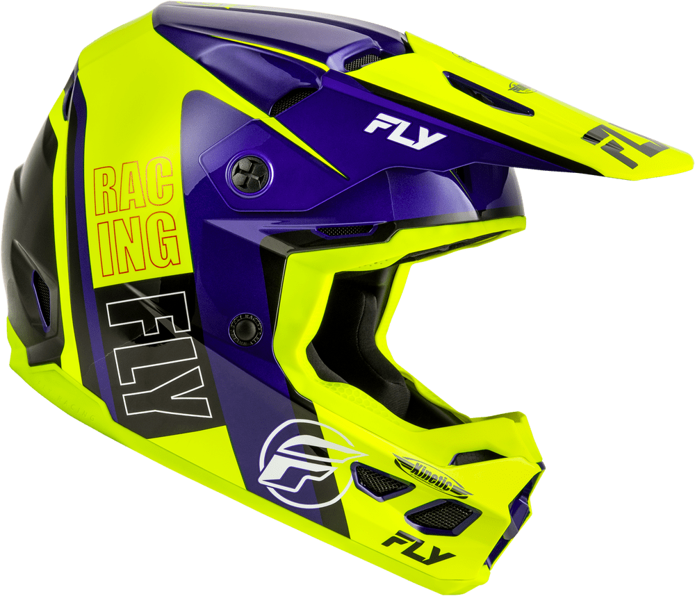 FLY Racing Kinetic Rally Helmet Hi-Vis Yellow/Blue/Black *NEW*