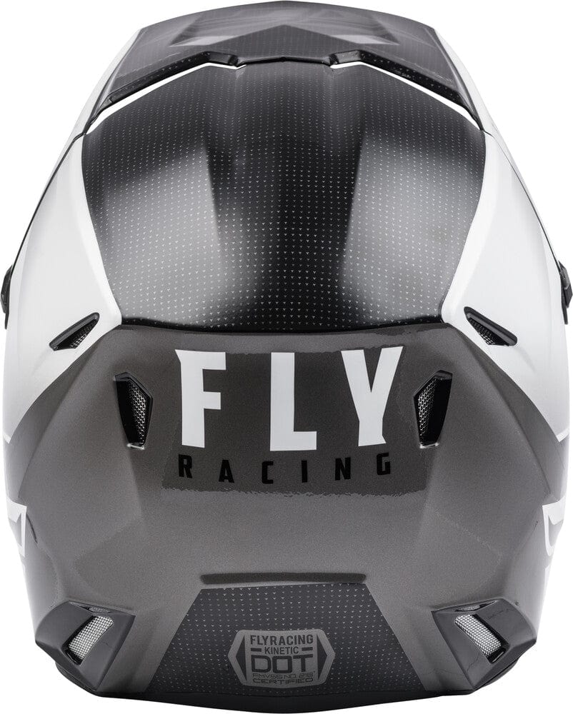 FLY Racing Youth Kinetic Straight Edge Helmet Black / White YL *NEW*