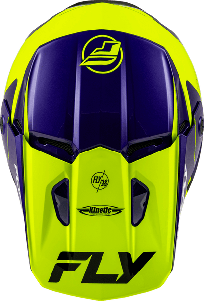 FLY Racing Kinetic Rally Helmet Hi-Vis Yellow/Blue/Black *NEW*