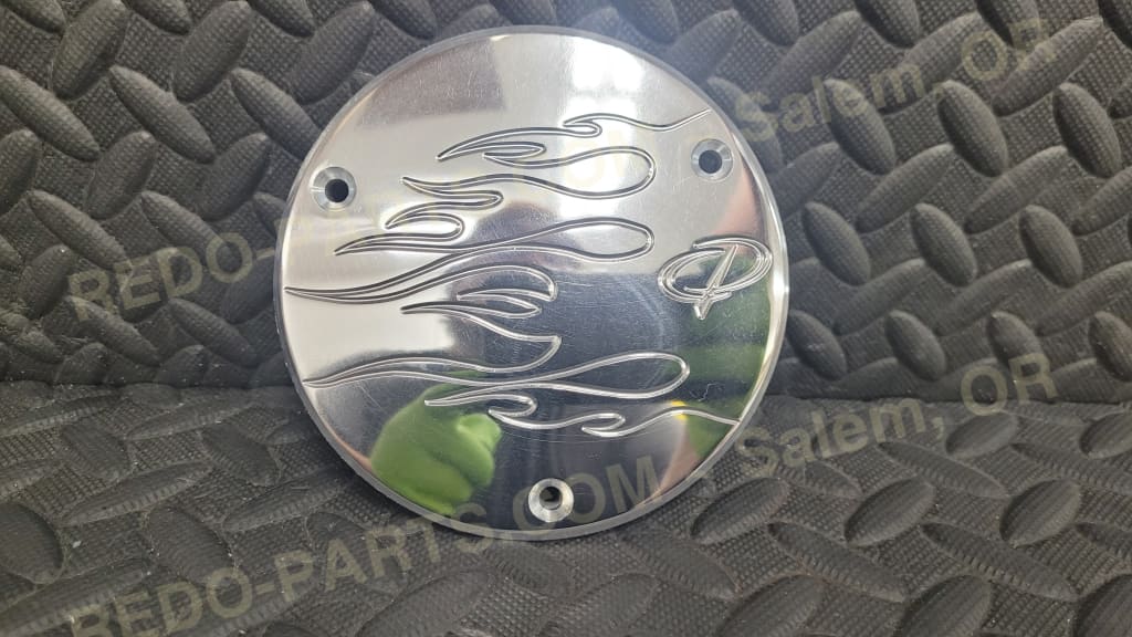Chozen Performance Clutch Cover Insert Flames Polished *NEW* - Parts - New