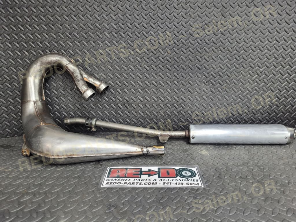 Dynoport 2 into 1 Exhaust Pipe w/ FMF Stinger Silencer *USED* Parts - Used
