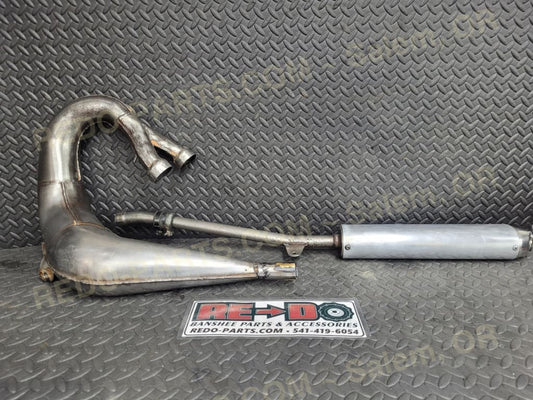 Dynoport 2 into 1 Exhaust Pipe w/ FMF Stinger Silencer *USED* Parts - Used