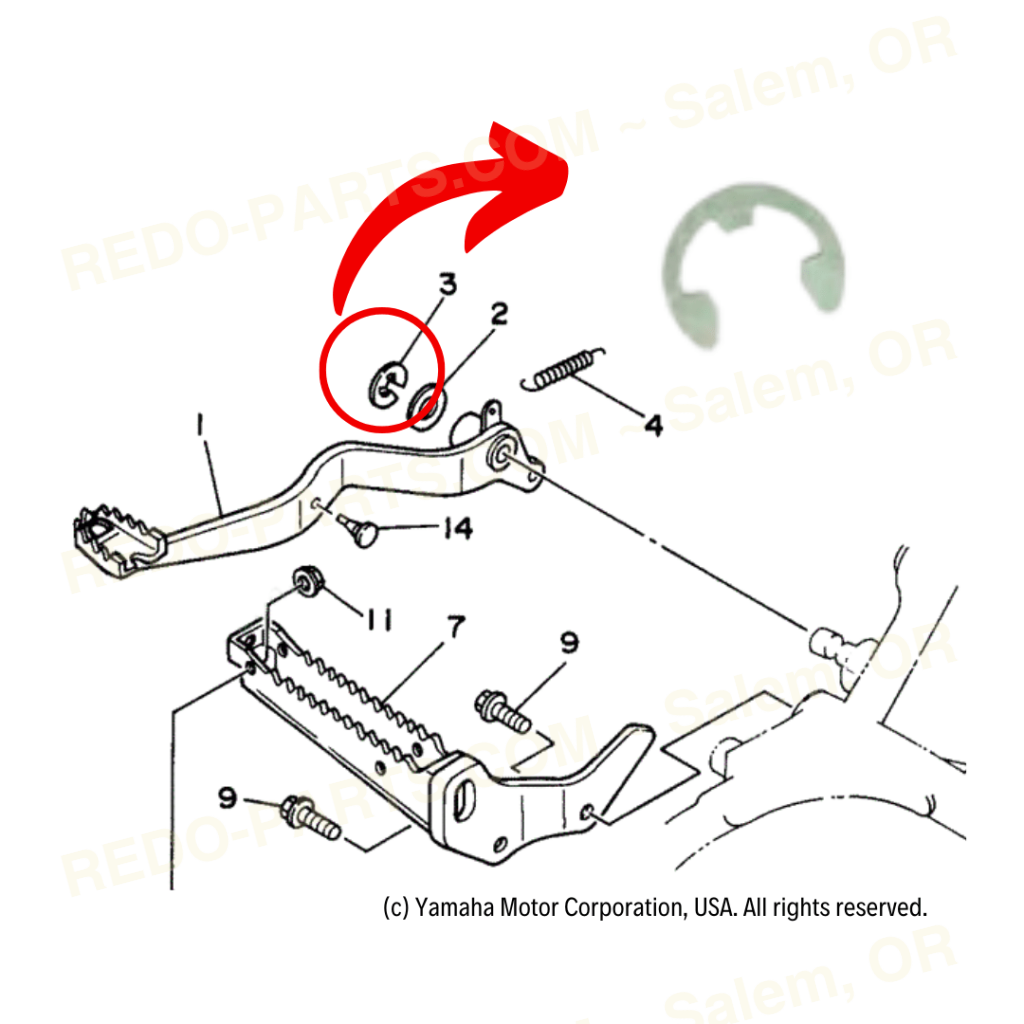 Factory Rinadli Rear Brake Lever Factory OEM Brake Lever Circlip *NEW* – Re-Do Banshee