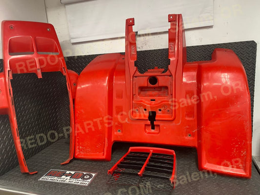 Factory OEM Front and Rear Fenders with Vitos Radiator Cover Red (3pc) Parts Used