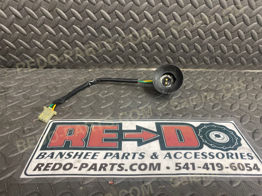 Factory OEM Headlight Bulb Receptacle w/ Pigtail Flat Plug Stock Photo *USED* Parts Used
