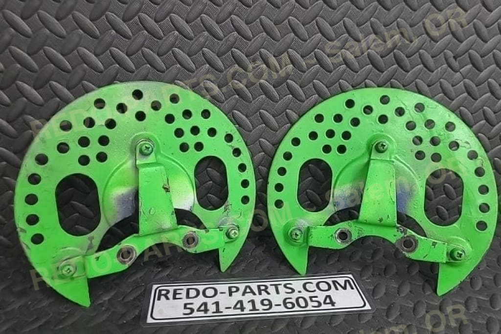 Factory OEM J-Arm Brake Shield w/ Bracket Painted Green *USED* Parts - Used