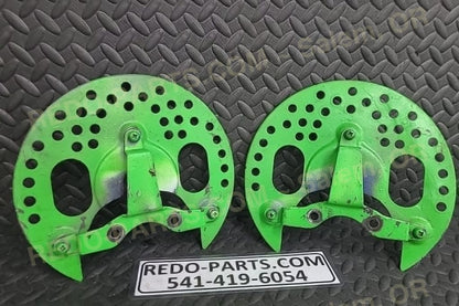 Factory OEM J-Arm Brake Shield w/ Bracket Painted Green *USED* Parts - Used