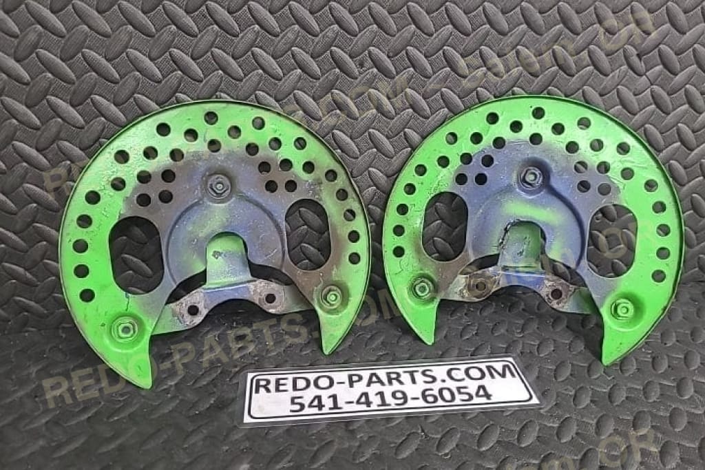 Factory OEM J-Arm Brake Shield w/ Bracket Painted Green *USED* Parts - Used