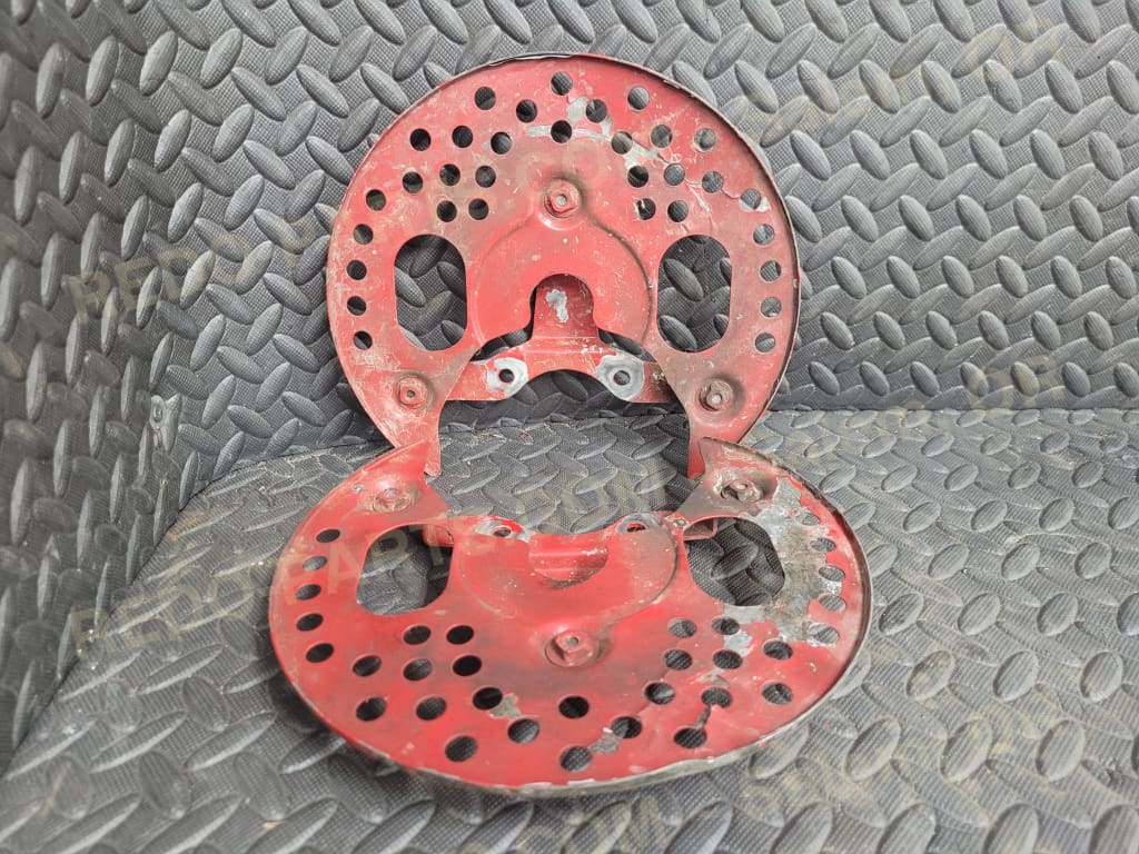 Factory OEM J-Arm Brake Shield w/ Bracket Painted Red *USED* Parts - Used