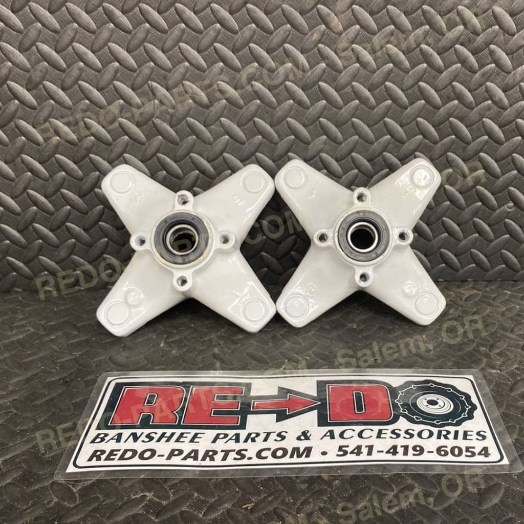 Factory OEM J-Arm Hubs New Bearings and Seals Powder Coated White No Brake Rotors *USED LIKE NEW* Parts - Used