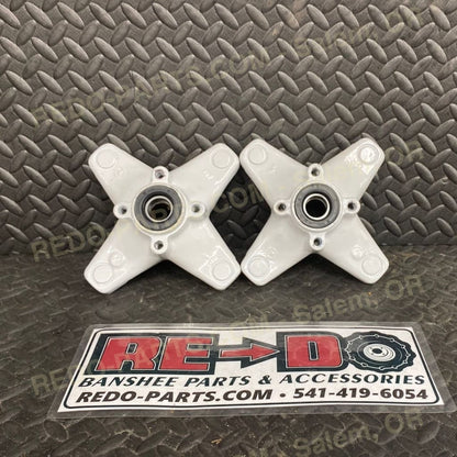 Factory OEM J-Arm Hubs New Bearings and Seals Powder Coated White No Brake Rotors *USED LIKE NEW* Parts - Used