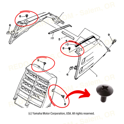 Factory OEM Radiator and Tank Cover Bolt 1 pc *NEW* Parts - New