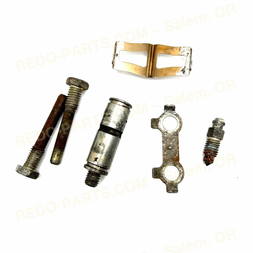 Factory OEM Rear Brake Caliper Guide Pin Brake Pad Pins Bleeder Rattle Shim Fold Over Lock Stock Photo *USED* Parts