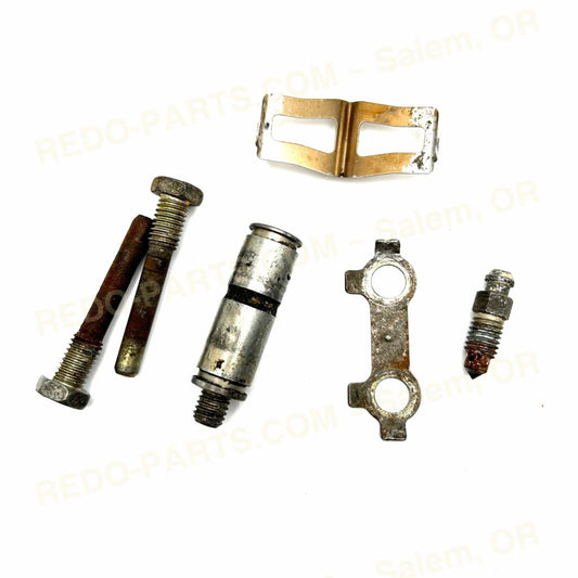 Factory OEM Rear Brake Caliper Guide Pin Brake Pad Pins Bleeder Rattle Shim Fold Over Lock Stock Photo *USED* Parts