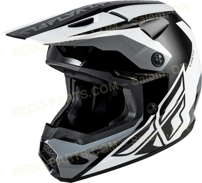FLY Racing Kinetic Crest Helmet Black/White/Grey *NEW* Riding Gear