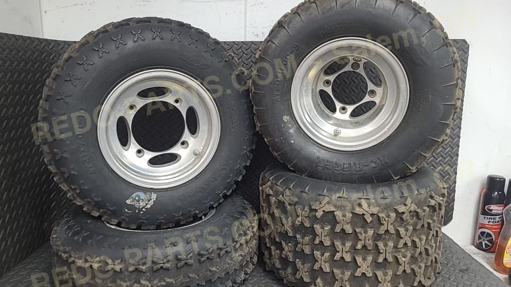 Front and Rear ITP Wheels With Dirt Tires *USED* Parts - Used