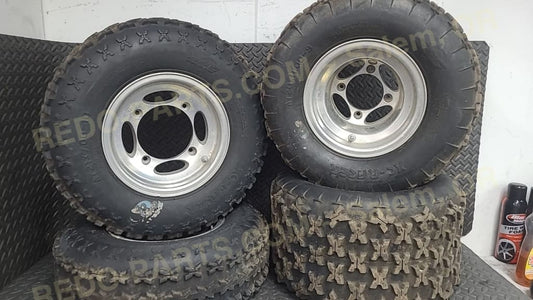 Front and Rear ITP Wheels With Dirt Tires *USED* Parts - Used